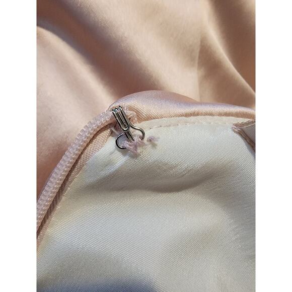 Diva Corsets Bodycon Midi Dress Sz Small Satin Blush Lace Trim Regencycore Fairy - Picture 9 of 10